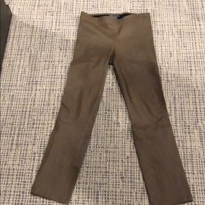 Vince Tan Leather Ankle Pant